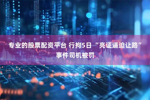 专业的股票配资平台 行拘5日 “亮证逼迫让路”事件司机被罚